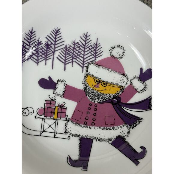 Vintage THOMAS Germany Purple Christmas Dish/Plate- Lot Of 2- Approx 8.5” - Picture 4 of 8